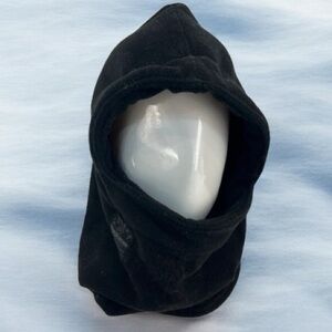 CELTEK CLAN Warm Fleece Hood Hat Black Fleece Cord to Adjust Size Winter Ski